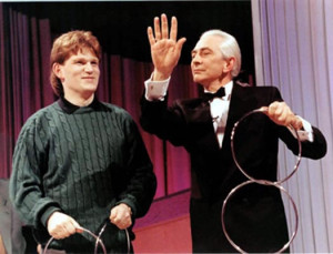 Pat Fallon performing comedy magic